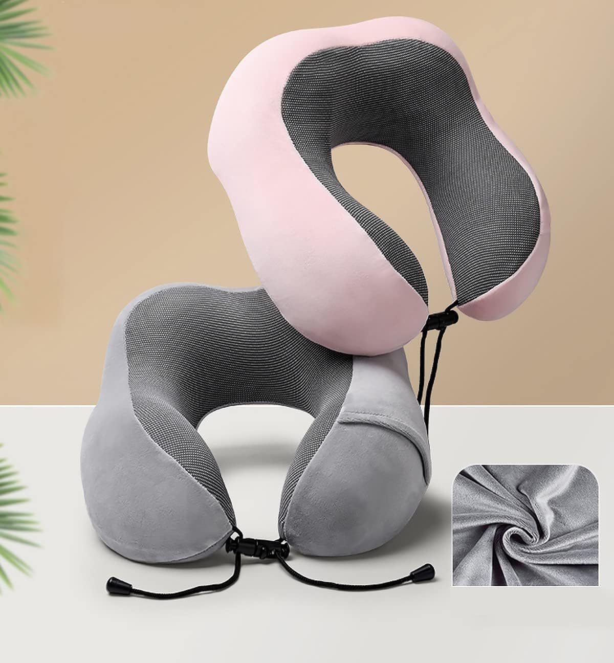 Nackenkissen Auto Nackenkissen Reise Memory Foam Reise-Nackenkissen Reisekissen Kissen Unterstützung Für Flugzeug Schlafen Travel Essentials(Grey)