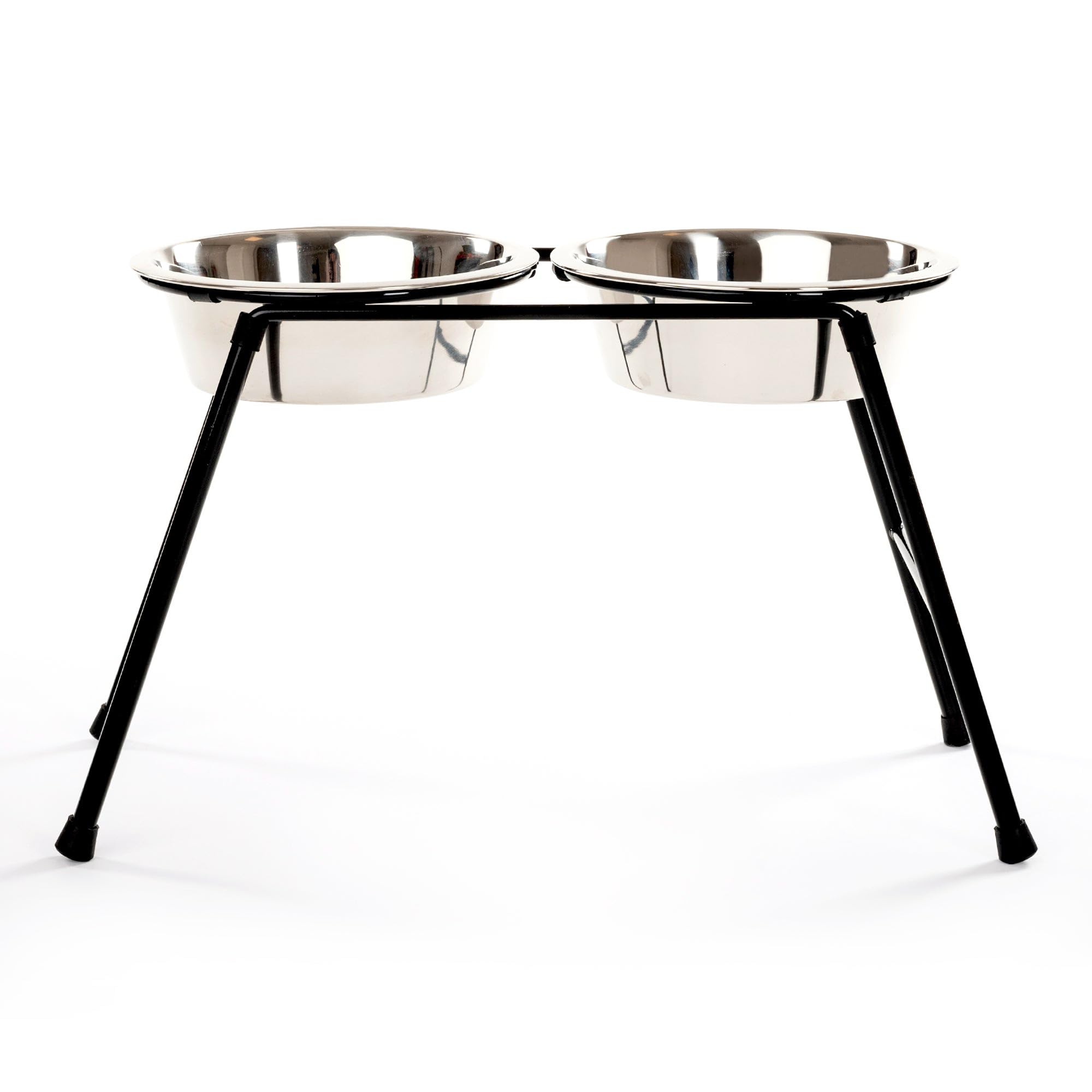 Heads Up For Tails Stainless Steel High Feeder Double Diner Stand With Steel Dog Bowl Inserts(Black),21 cm,H_10 cm,W_18 cm (B0C77KYXSP) Amazon Price History, Amazon Price Tracker