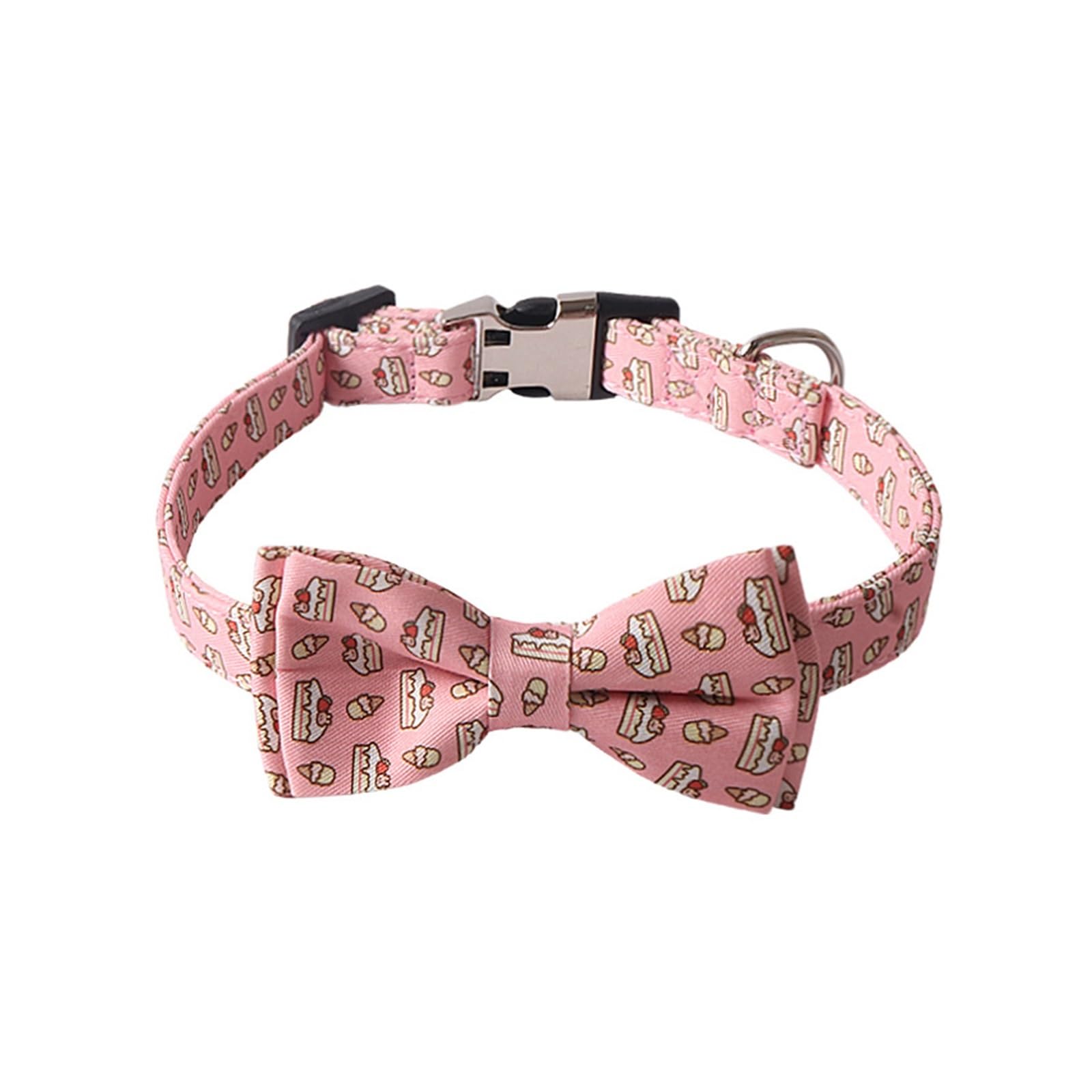 Collare per cani personalizzato con design floreale, collare regolabile per animali domestici, con targhetta per nome, morbido collare in nylon (bianco, L)