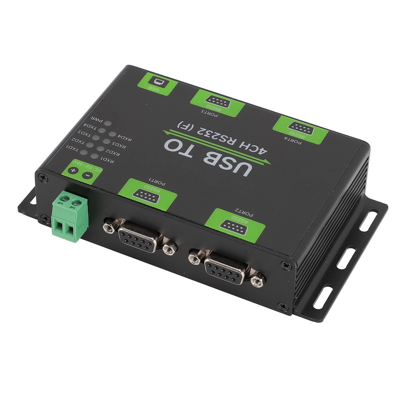 Qiilu USB to 4-Channel RS232 Converter, top-down view