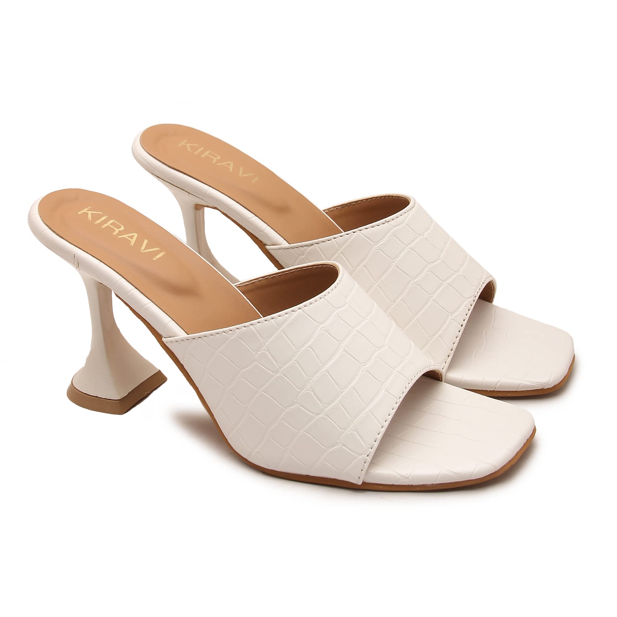 KIRAVI Women Casual White Heel Sandal (numeric_3) (B09Y3FYB51) Amazon Price History, Amazon Price Tracker