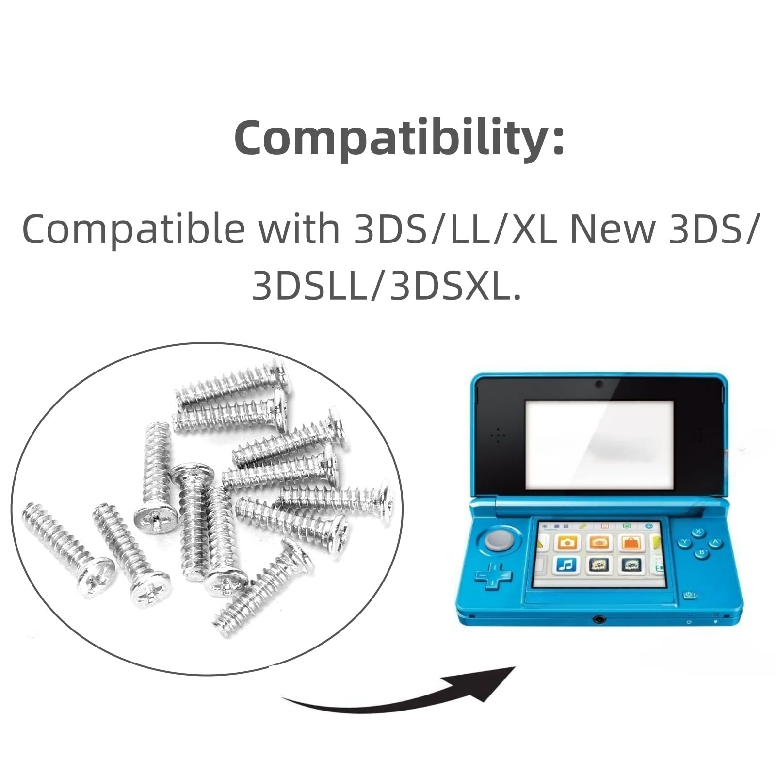 Ruimou 2 Set Complete Set of Installation Screws for the Game Console Compatible with 3DS/LL/XL New 3DS/3DSL/3DSXL (116pcs) - Image 2