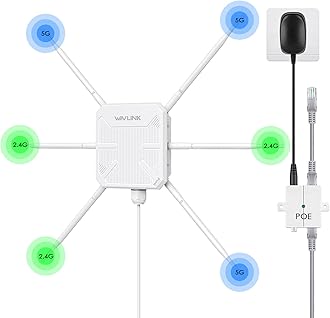 AX3000 Outdoor Wireless Access Point, Dual Band Outdoor WiFi 6 Access Point (2.4G/573M + 5G/2402M), Active/Passive PoE, 6 Antennas, weatherproof IP67 Enclosure, Gigabit WAN/LAN