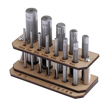 MILAAN Set of 8/12Pcs Belt Round Hole Punch Tool Leather Craft Kit 12 Pieces