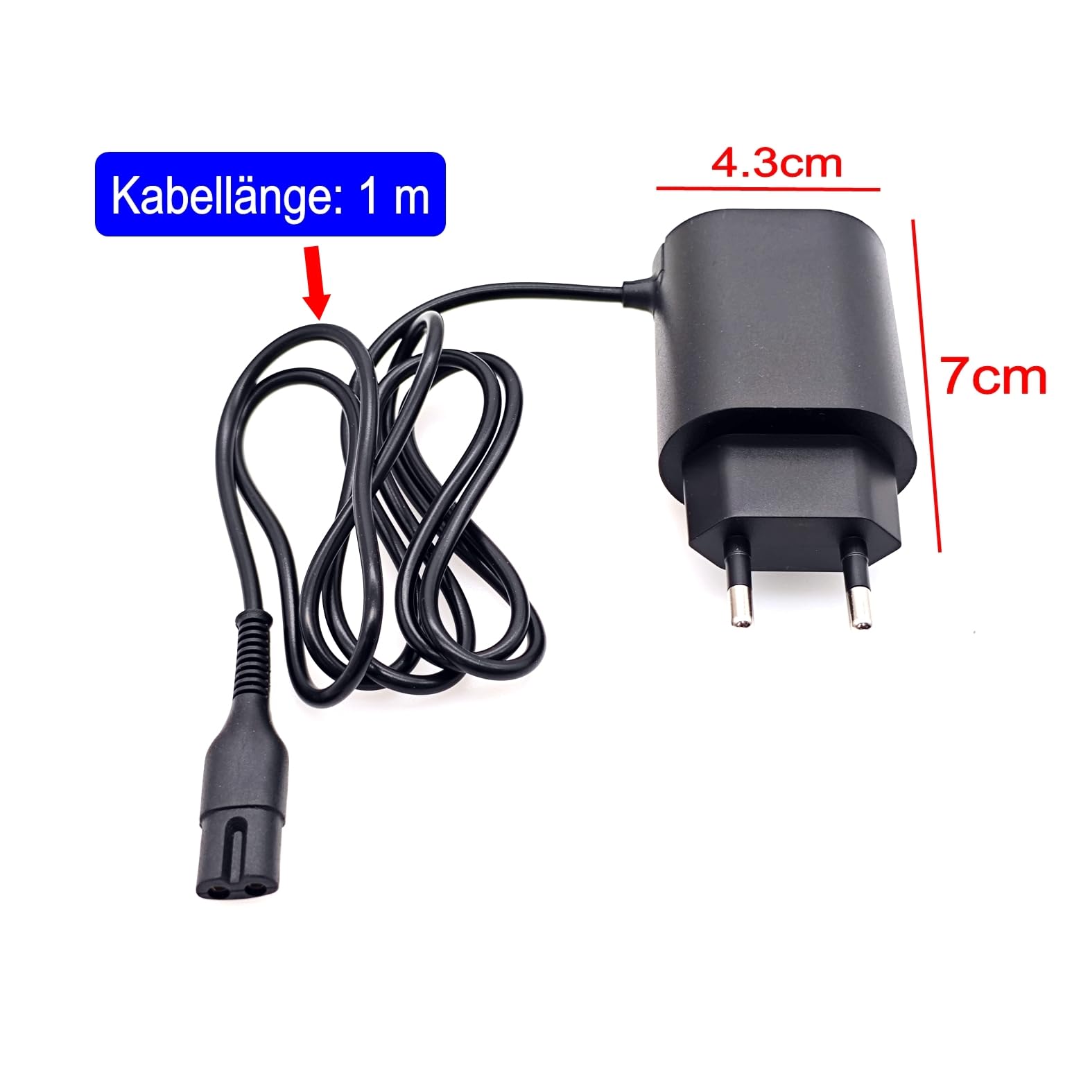JZK Caricabatterie adattatore ricambio 12 V per Braun rasoio, adattatore alimentazione 1 m per Braun serie 1 3 5 7 9, rifinitore ed epilatore, caricabatterie parete per rasoio elettrico