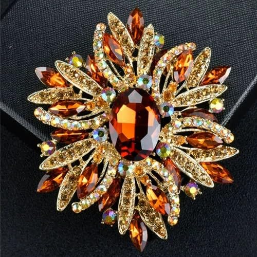 Image of Rhinestone Crystal Sunflower Brooch Pin Elegant Wreath Brooch Clothing Hat Bag Skirt Accessories for Women