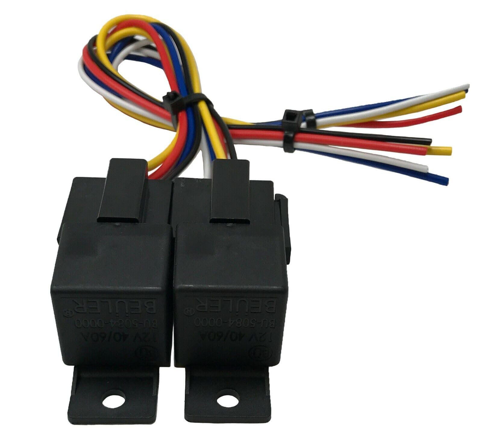 Sherco-Auto (2) Beuler 40/60A Waterproof Dual 5 Pin Relay Panel & 12" Interconnecting Socket