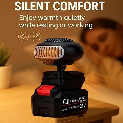 Miniatura 4 de Calentador de espacio portátil con pilas, calentador de coche funciona con baterías, calentador de batería recargable para desempañar la ventana del