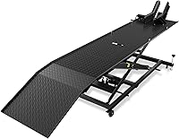 Vista 10 de DNA Motoring - Soporte elevador de tijera de acero para moto y ATV, con sillín y almohadilla de goma, 2 en 1, 1100 libras (500 kg), rango