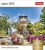  Japan Sehnsuchtskalender 2023. Fernweh in einem kleinen Kalender zum Aufstellen. Die schönsten Landschaften Japans als Postkarten in einem ... Aufhängen.: Wochenkalender mit 53 Postkarten