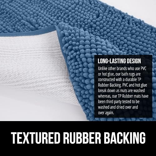 Miniatura 5 de GORILLA GRIP Alfombra de Baño, Chenilla Gruesa, Suave y Absorbente, Alfombras de Microfibra de Secado Rápido, Respaldo de Goma, Alfombras de Ducha
