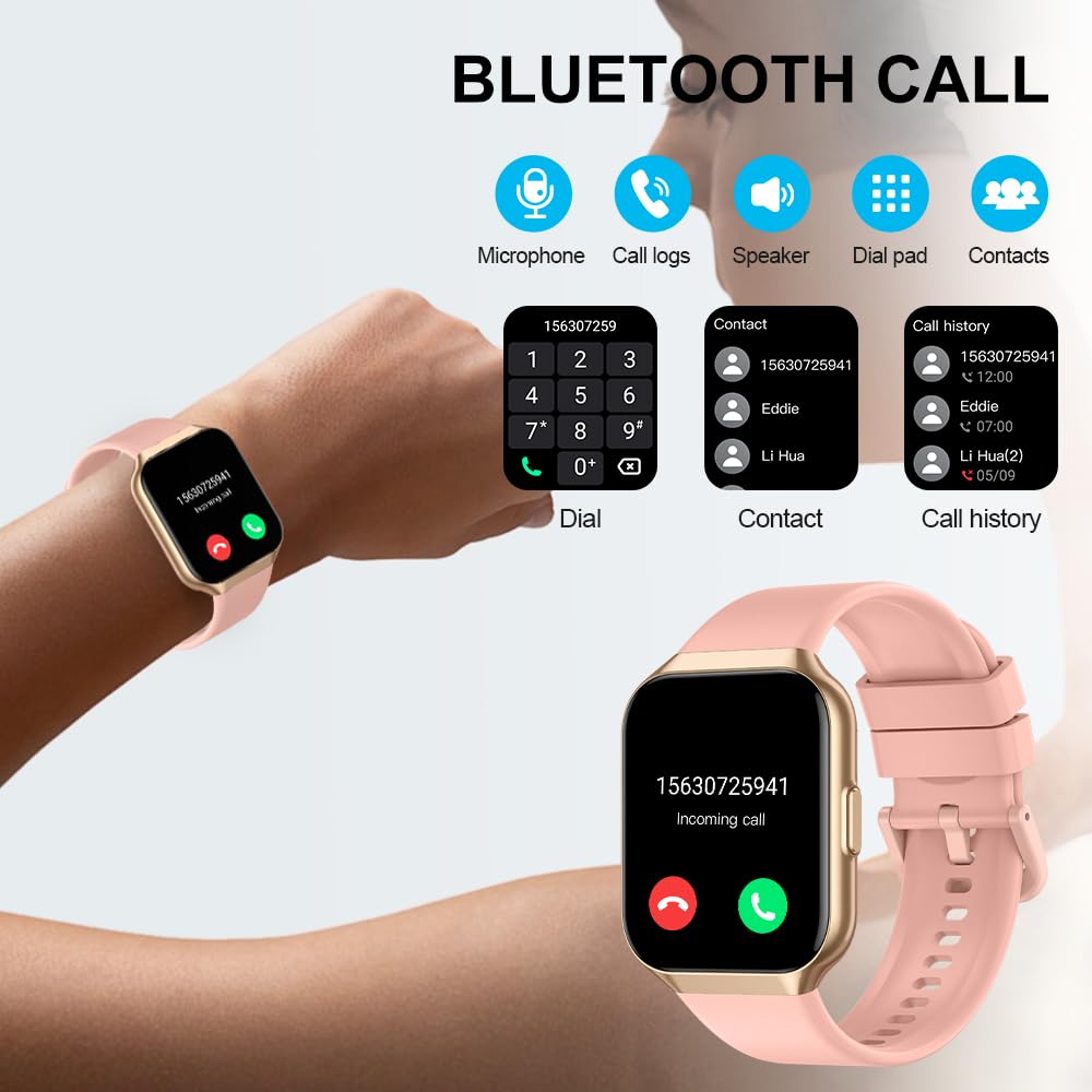 Hendari Smartwatch Uomo Donna, 1.96" Orologio Smartwatch con Effettua/Risposta Chiamate, 140+Modalità Sportive Impermeabile IP68, Smart Watch con Monitoraggio del SpO2/Sonno/Contapassi per IOS/Android