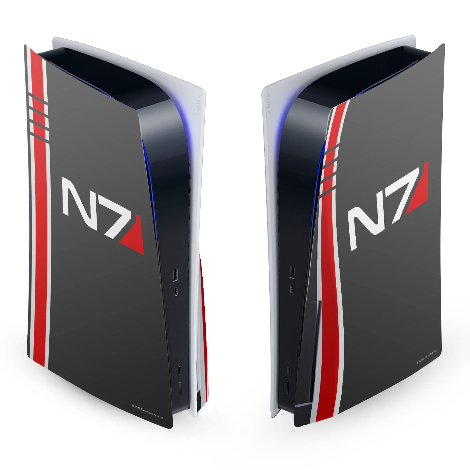 Head Case Designs sous Licence Officielle EA Bioware Mass Effect Logo N7 Graphiques Vinyle Plaque Frontale Autocollant De Jeu Peau Compatible avec Sony PlayStation 5 PS5 Disc Edition Console