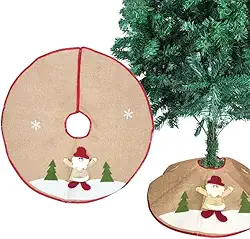 Saia Tapete Para Árvore de Natal 60cm - Tapete de Árvore de Natal - Decoração de Natal - Enfeite Árvores Média e Pequena - UpShop (Bege)