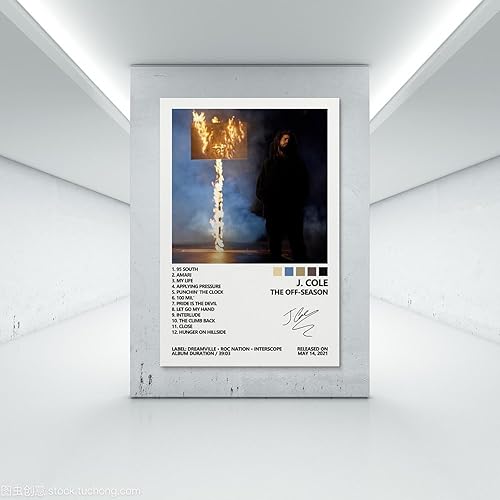 Miniatura 7 de TEEZO J Poster Cole The Off-Season - Póster de portada de álbum de música para habitación, estética, arte de pared, decoración de dormitorio, 12 x