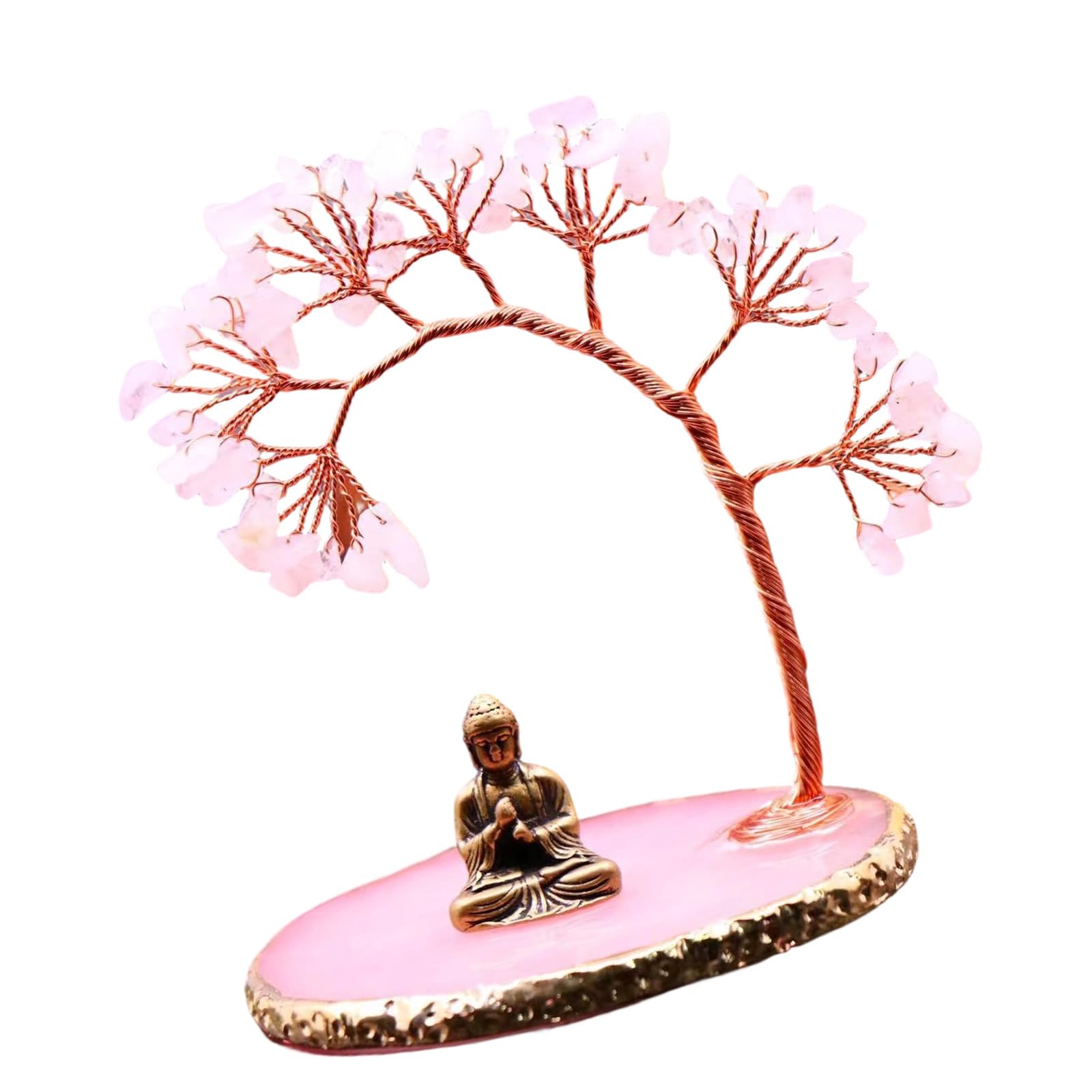 HDOYTXXM Money Tree Buddhas Statue and Crystal Feng Shui Ornament Yogas Meditations Decors Bring Wealth and Good Luck Money for Wealth and Luck