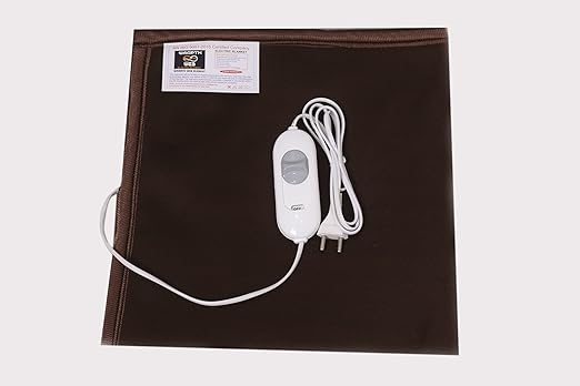WARMTH WEB Electric Blanket Single Bed (2 Years Warranty, Polar Fleece, Brown, 30x60 inches)