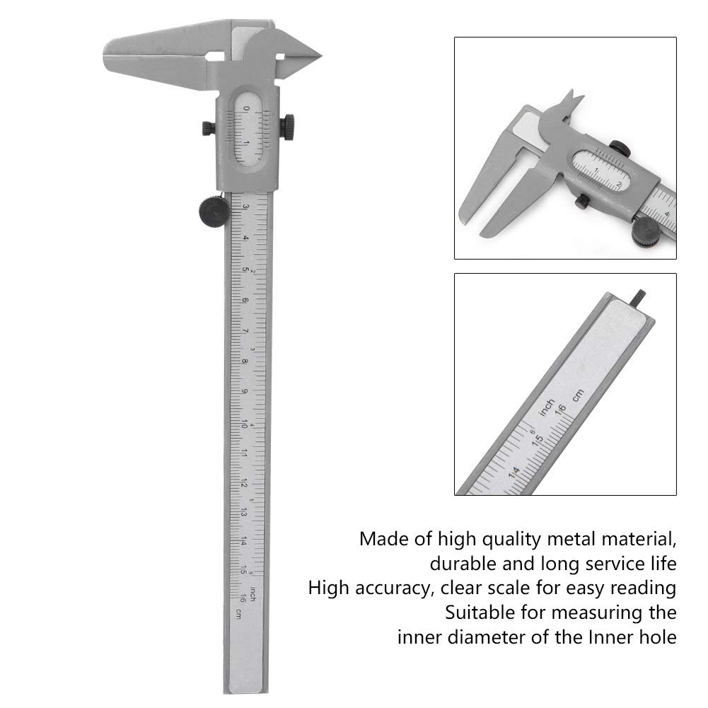 MM and Inch Easy to Read Metal Calipers Metal Vernier Caliper for DIY Tools Measurement Tools Measurement Accessories DIY Hardware (5inch) (6inch)
