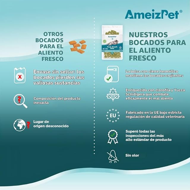 Foto 6 de 6 de AmeizPet Galletas Aliento Fresco para Gatos Snacks Crujientes 65g (2.3 oz)