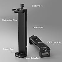 Vista 2 de Adaptador de trípode de aluminio para iPad Pro 12.9/11 (6.5"-17.3") - Soporte universal para tableta con tornillo de 1/4