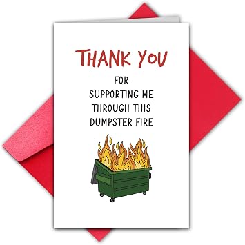 TQDaiker Funny Thank You Card for Friend Family, Lovely Appreciation Card for Boss Coworker, Thankful Card for Him Her Men Women, Thank You for Supporting Me