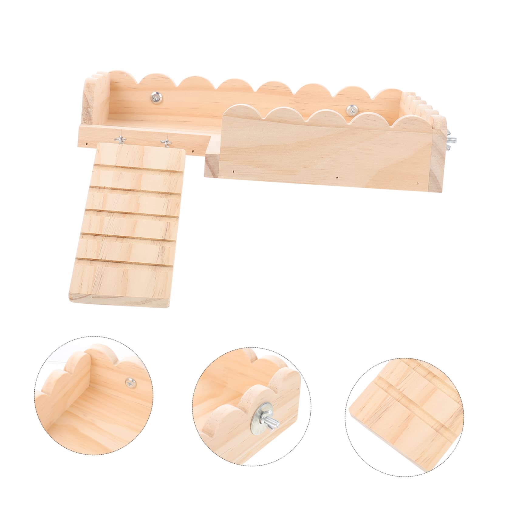 Hamsterplattform mit Leiter Natürliches Kleintierspielzeug für Käfige Einfache Montage mit Schraubdesign für Meerschweinchen und Hamster