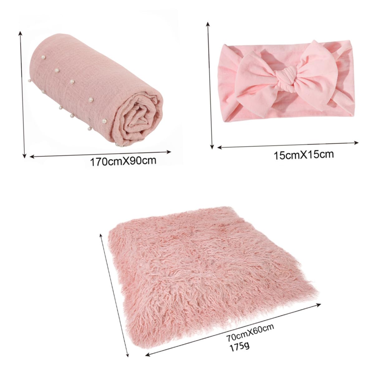 Toddmomy Coperta Fascia Neonata in Pearl Swaddle con Fascia per Accessori Fotografici per e Confortevole per Foto e