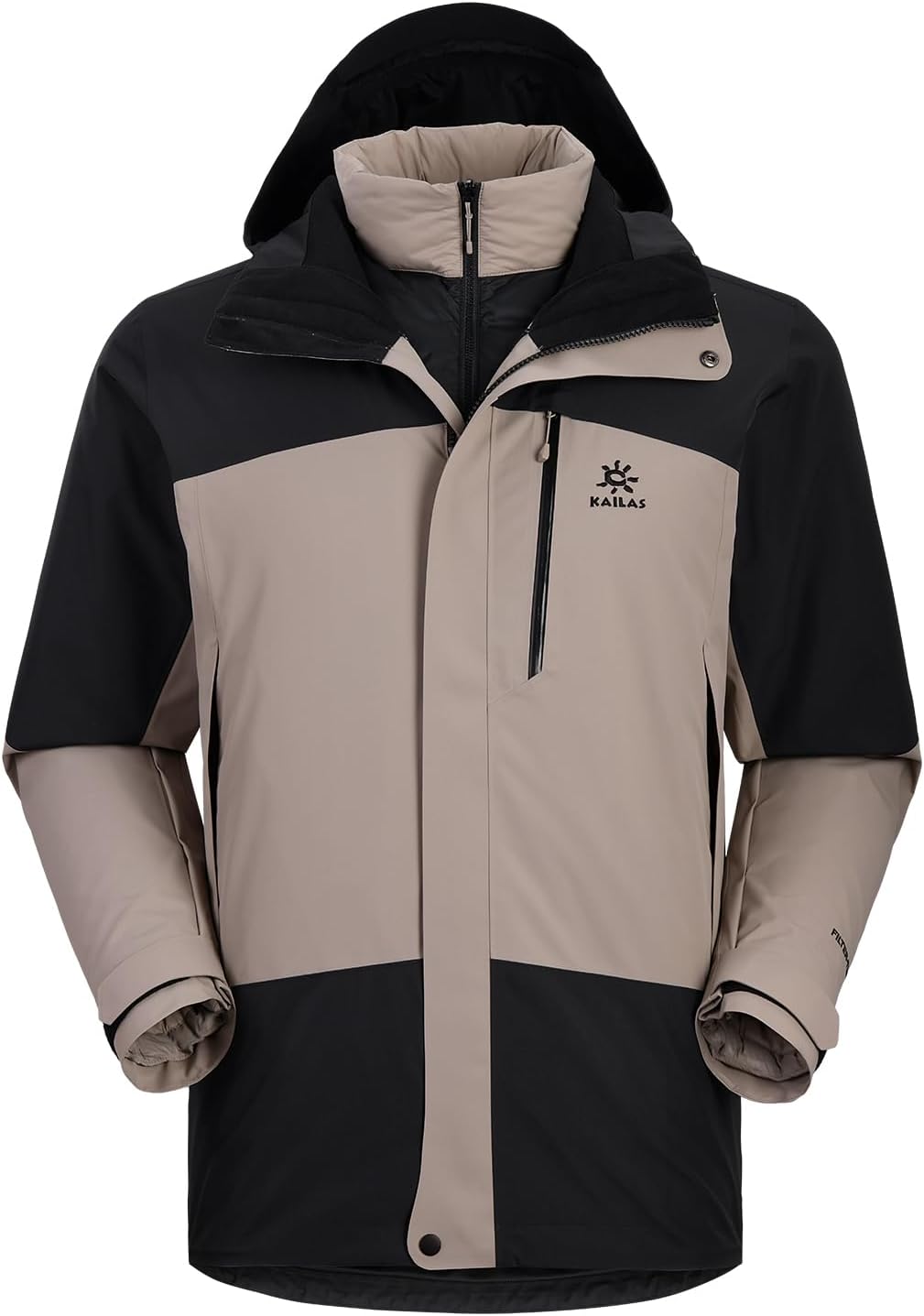 KAILAS Men's 3 In 1 Insulated Ski Jacket Winter Down Coat Waterproof Windproof Snow Jacket Puffer Coat Snowsuits Snowboard