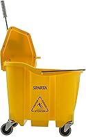 Vista 2 de SPARTA OmniFit - Cubo para trapeador con escurridor de presión, plástico, 35 cuartos de galón, color amarillo