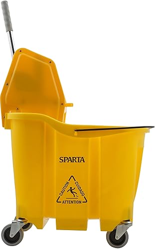 Miniatura 2 de SPARTA OmniFit - Cubo para trapeador con escurridor de presión, plástico, 35 cuartos de galón, color amarillo