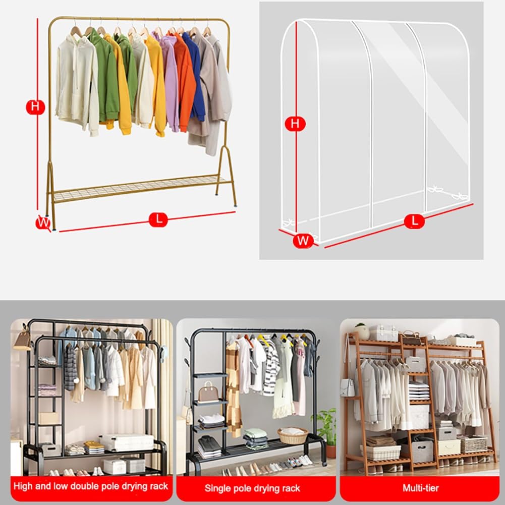 Copriabiti Antipolvere Trasparente - Telo PEVA 100x50x150 Cm Per Appendiabiti - Foto 2