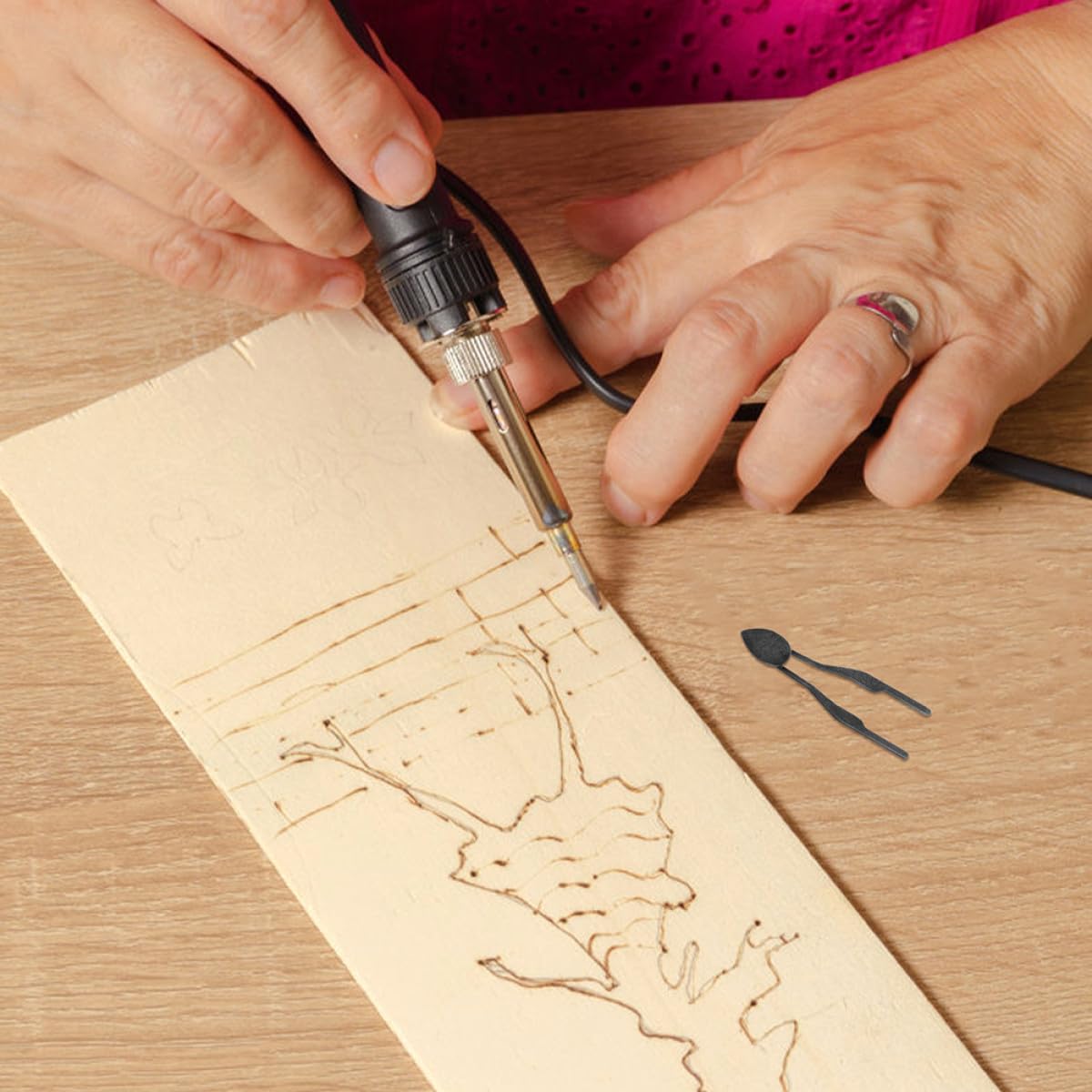 Abaodam Pointes de Pyrogravure Accessoires Précis pour Pyrogravure sur Bois en Fer 2pcs pour Travail Détaillé et Usage Polyvalent Outil pour Artisanat Créatif