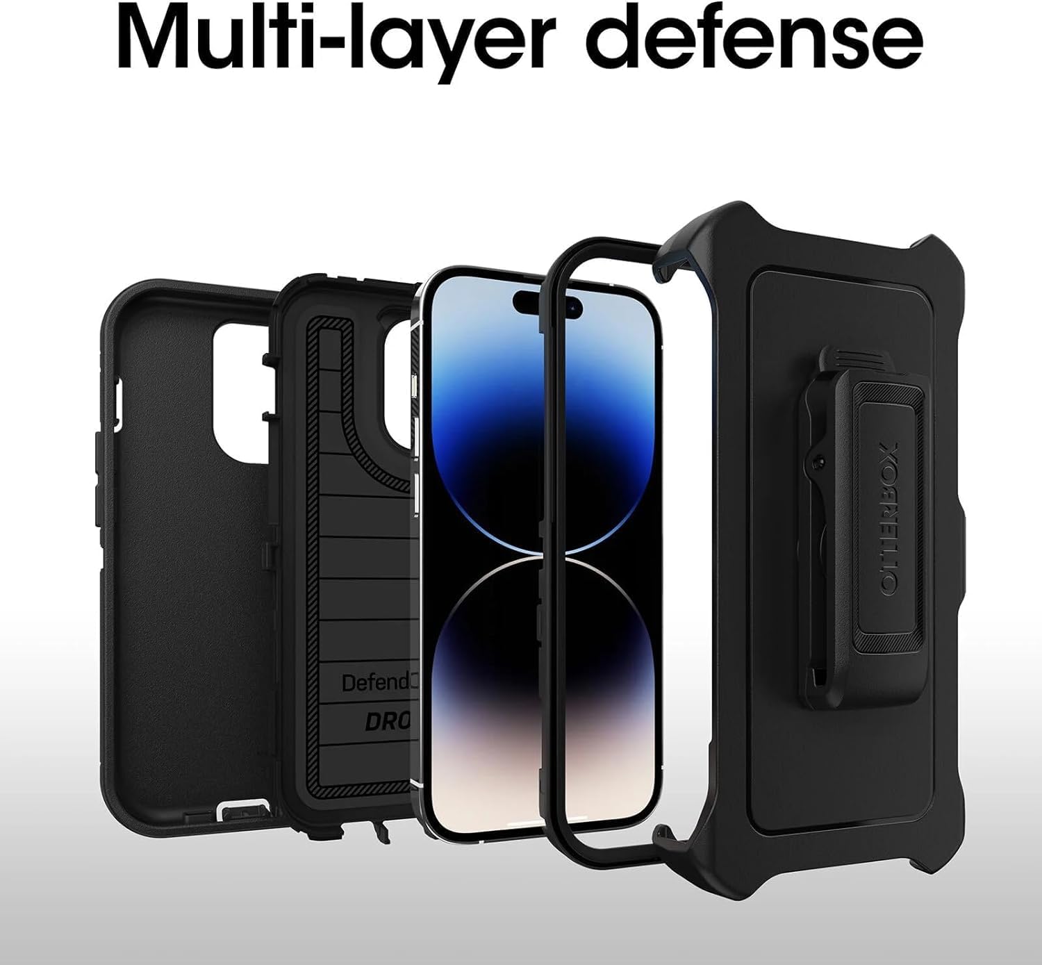 OtterBox Defender Pro Series Screenless Edition Case and Holster for iPhone 14 Pro (ONLY) (Black) - Image 5
