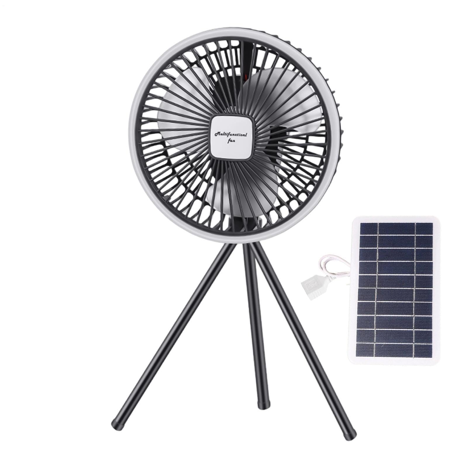 Ventilatore Solare Domestico Soffiatore D'Aria Da Terra E Tavolo Con | Ventilatore Solare Da Esterno Con Luce Per Viaggi, Picnic, , Patio, Pesca, Campeggio, Spiaggia, Giardino E Tenda