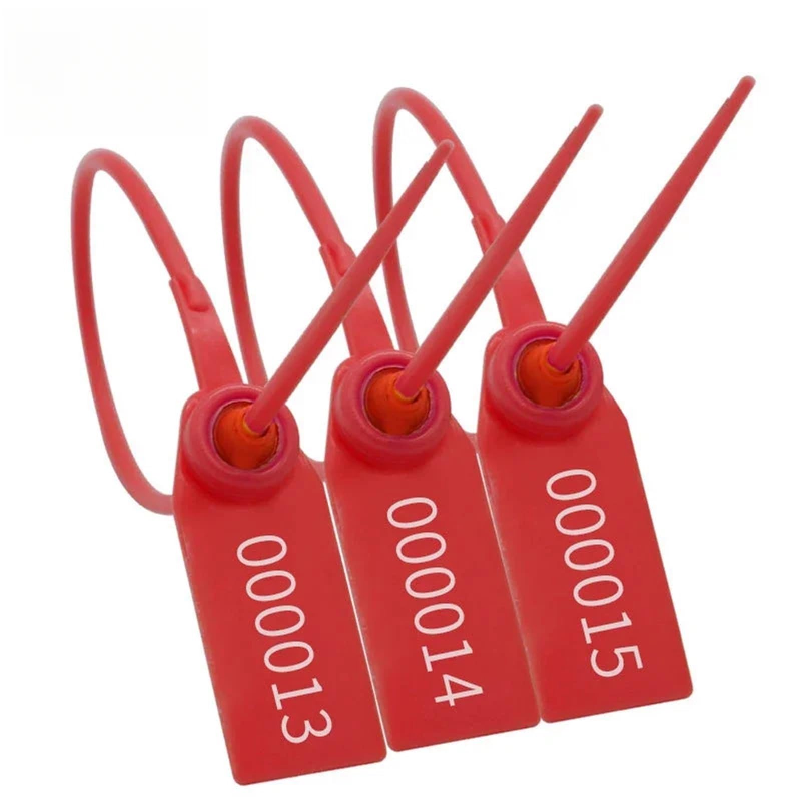 300 plastikowych plomb zabezpieczających przed kradzieżą Samoblokujące opaski kablowe | Jednorazowe plastikowe uszczelki Długość 30 cm 40 cm 50 cm Do toreb bagażowych Gaśnica(Red,50cm)