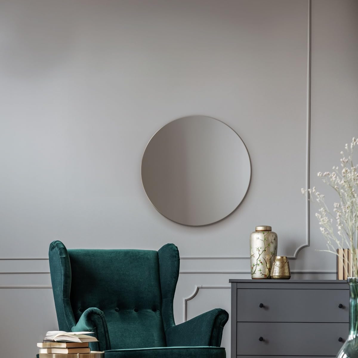 MirrorOutlet Round Circular Frameless Bevelled wall Mirror: 60cm – Elegant Wall-Mounted Circular Mirror
