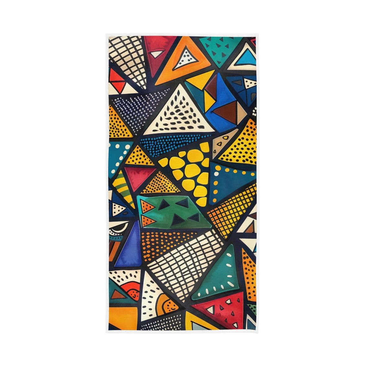 LSRCPD Traditional African Geometric Pattern Hand Towels, 15 x 30 Inches, Soft Highly Absorbent Towels for Bathroom Gym Hotel