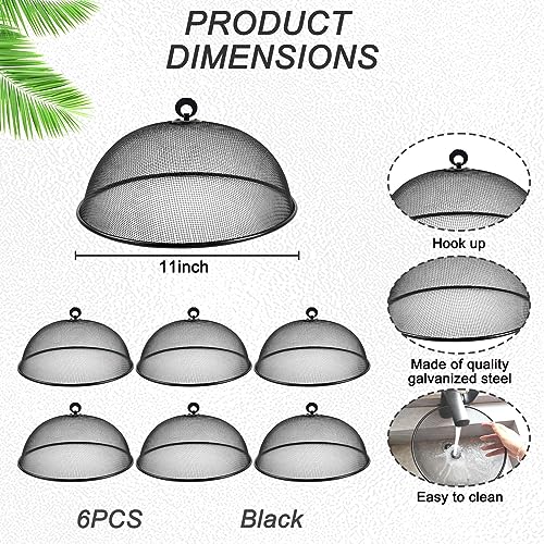 Foxtell SCNWZY-CZ001 6 Pcs Metal Mesh Food Cover 11 Inch Mesh Food Tents Fly Fruit Screen Food Net Dome Screen Plate Covers thumb #1