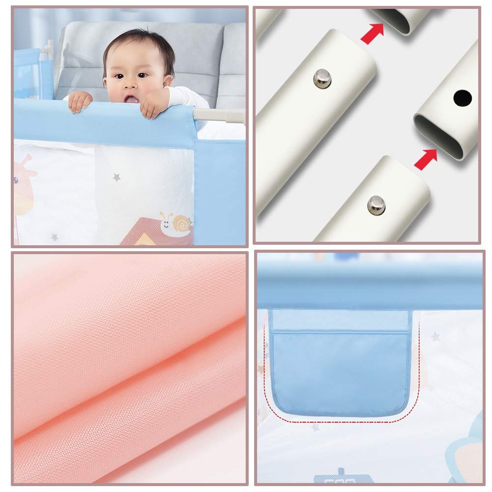 Barandillas para Cama, Protectores de Descanso con Altura Ajustable para Mayor Seguridad y Estabilidad para niños, fáciles de Usar (Color: Gris, Tamaño: 200 cm)