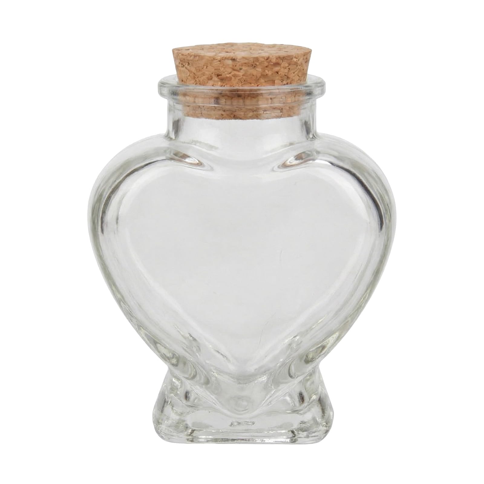 Bottiglia di vetro trasparente a forma di cuore da 75 ml con tappo in sughero, mini bottiglia decorativa dei desideri per messaggi, luna di miele, sabbia, ricordi, piccola fiala di nozze, barattolo