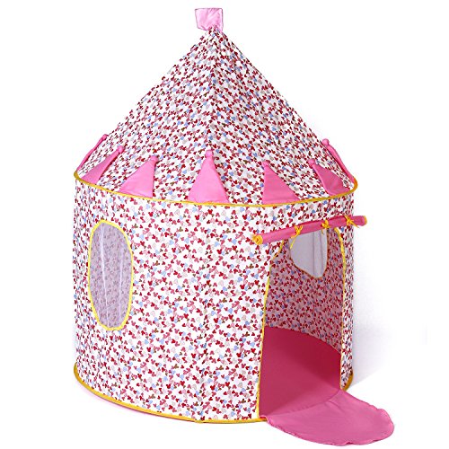 Sonyabecca Cotton Castle Tent Princess Playhouse Indoor Outdoor Foldable Pop-up Birthday Gift