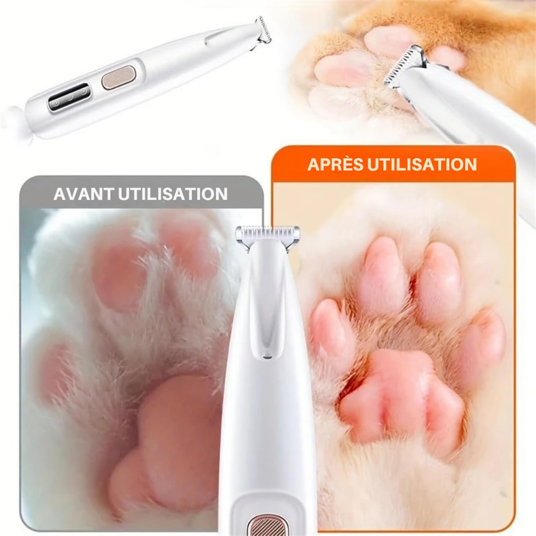 Tondeuse de Précision Silencieuse pour Chat – Toilettage Zones Sensibles, Lames Hypoallergéniques Sécurisées, Rechargeable, Anti-Nœuds & Poils Longs/Courts