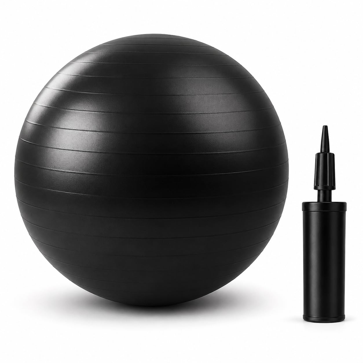 Wajha Fitness Exercise Ball with Pump Anti-Burst Yoga Gym Ball Improves Stability & Balance Non-Slip Swiss Ball for Pilates, Core Training & Stretching 55cm 65cm 75cm 85cm Black (55mm)