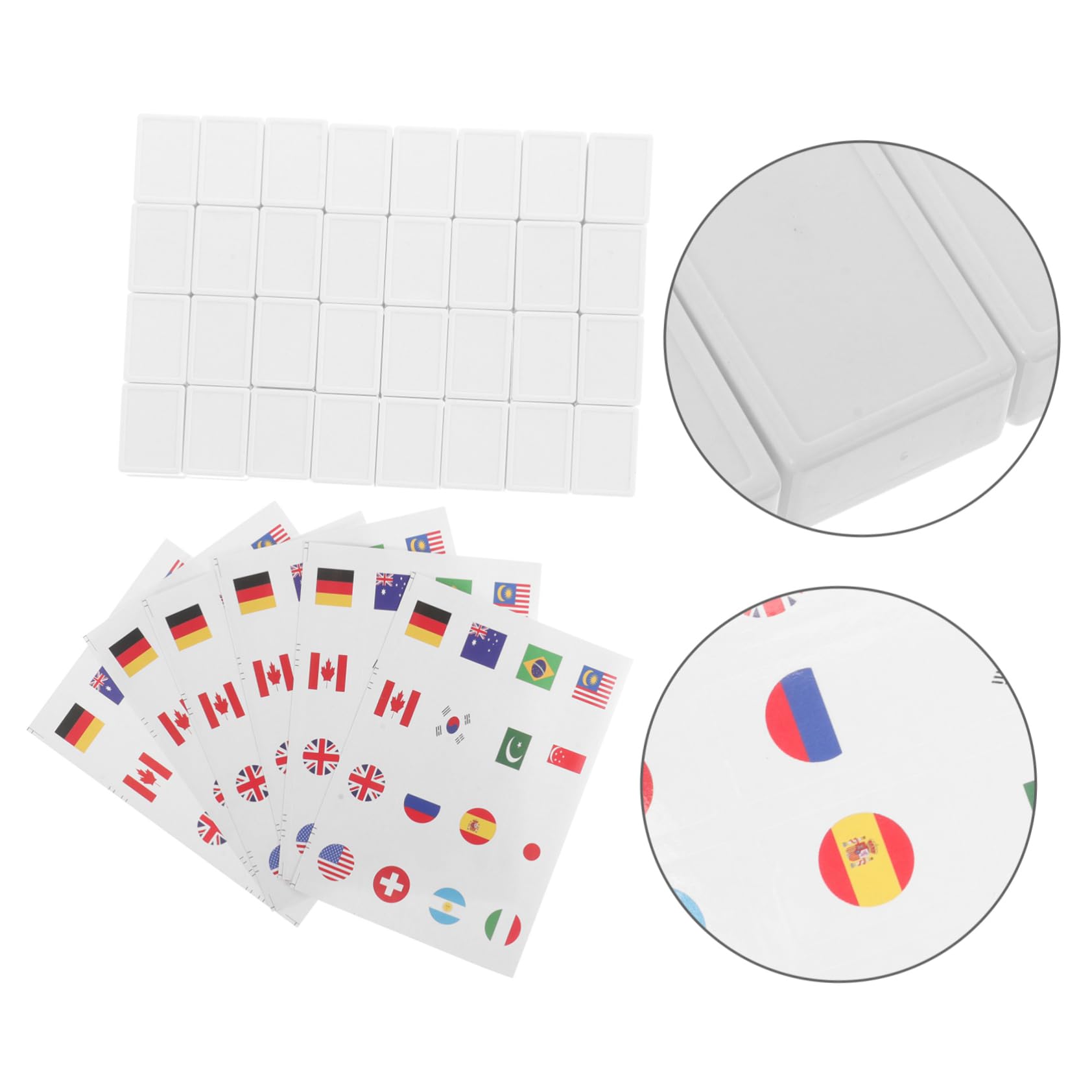 Hemobllo Set Mahjong Tessere Adesivi Bandiere Nazionali in Plastica Resistente, Gioco da Tavolo Educativo per Adulti e Famiglie, 65 Pezzi 30mm, per Viaggi e Momenti Ricreativi