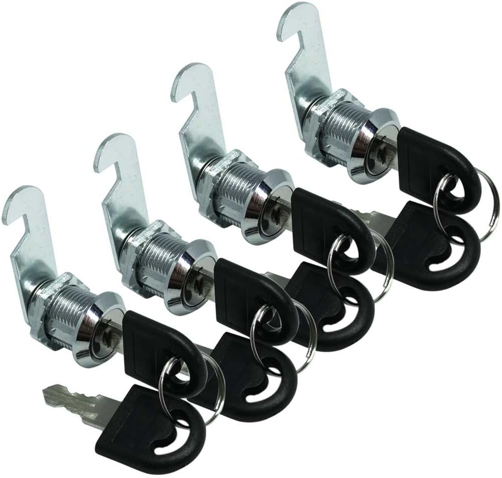 12/19 in (16mm) Cabinet Keyed Cam Locks Cylinder Lock Security Drawer Door Mailbox Cabinet Tool Box Lock (4Pack)