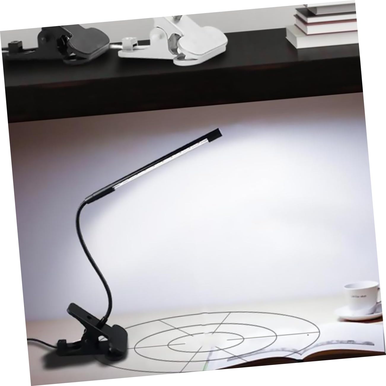 2 Pièces Lampe de Bureau LED Clip USB Réglable Niveaux Dimmable Lecture Protection des Yeux pour Chambre et Bureau