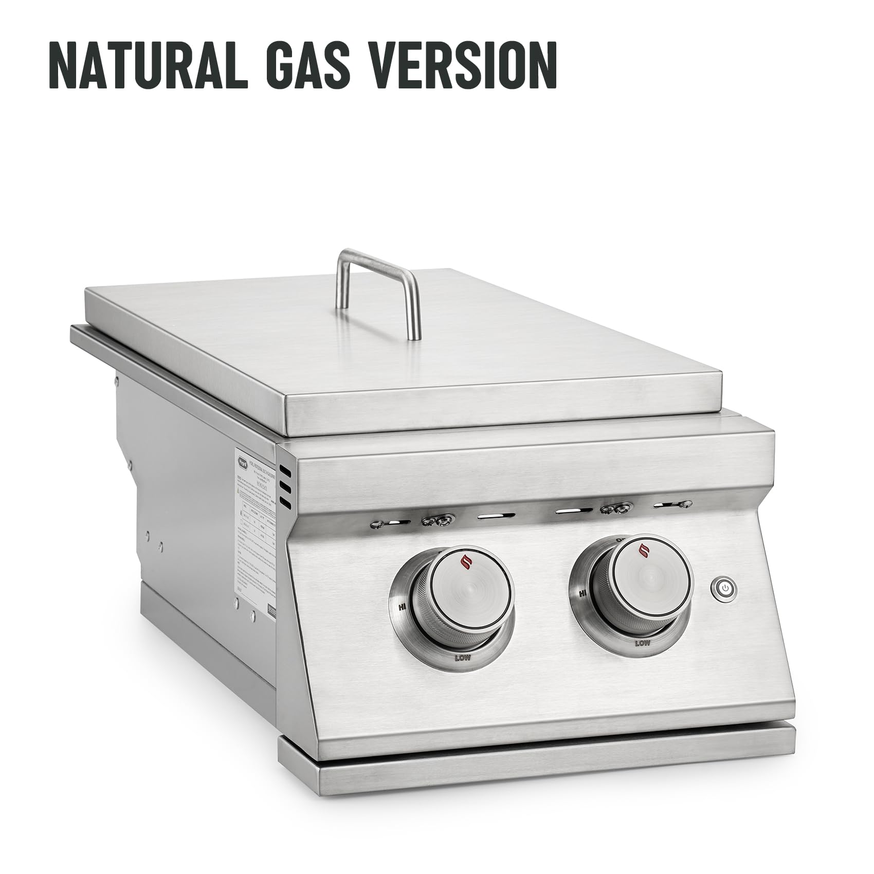 Hygrill - Quemador lateral doble integrado, para cocina al aire libre, parrilla de barbacoa al aire libre, versión de gas natural 3