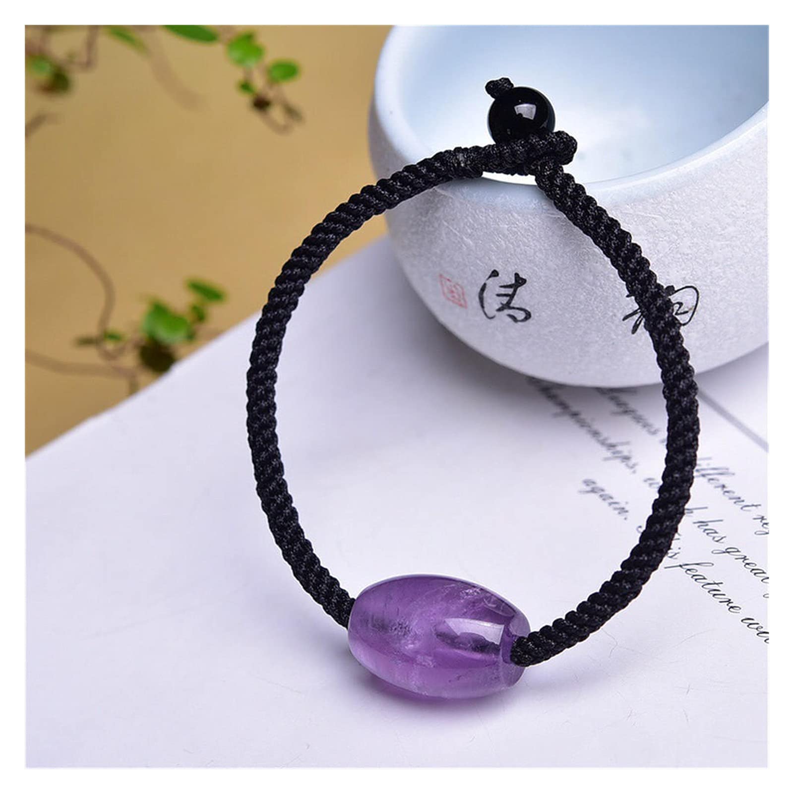 armbänder für Damen natürliches Amethyst-strickarmband gewebte fassperle kristall-heilstein frauengeschenk a China