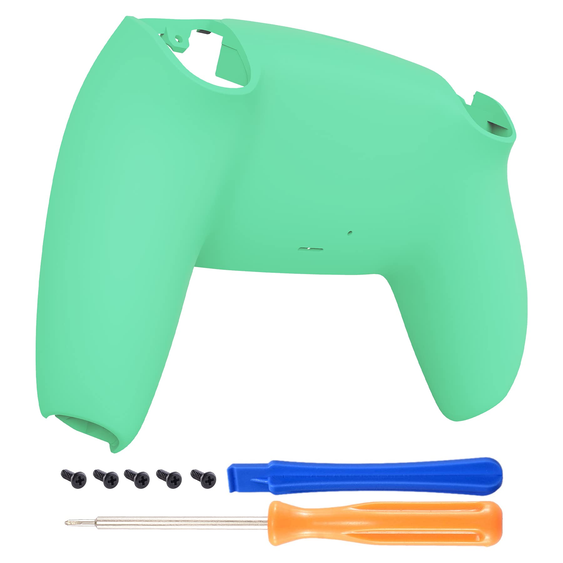 eXtremeRate Mint Green Grip Custom Back Plate Bottom Shell Compatible with ps5 Controller, Replacement Back Shell Cover Compatible with ps5 Controller