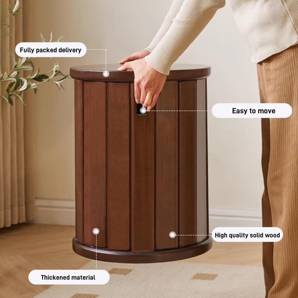 Taburetes de bambú apilables 4 en 1, Redondos y sin Respaldo de 45 cm de Altura, sillas Modernas apilables, Taburete de Madera para Sala de Estar, Entrada y Comedor.